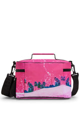 Hype Pink Palms insulated lunch bag — close-up of logo and design details