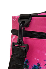 Hype Pink Palms insulated lunch bag lifestyle shot — school-ready and on-trend