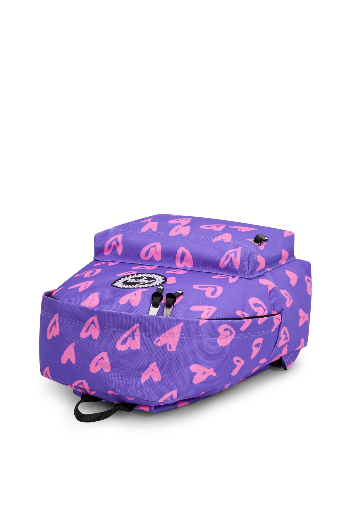 Hype Purple & Pink Scribble Heart backpack — additional view, trendy school accessory UAE