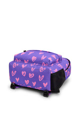 Hype Purple & Pink Scribble Heart backpack — additional view, trendy school accessory UAE