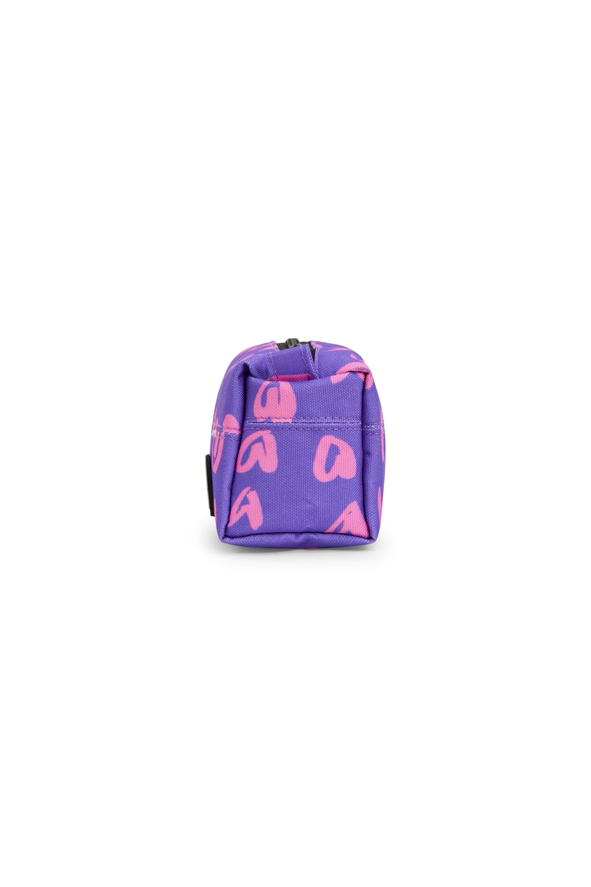 Hype Purple & Pink Scribble Heart pencil case open — spacious interior for school stationery