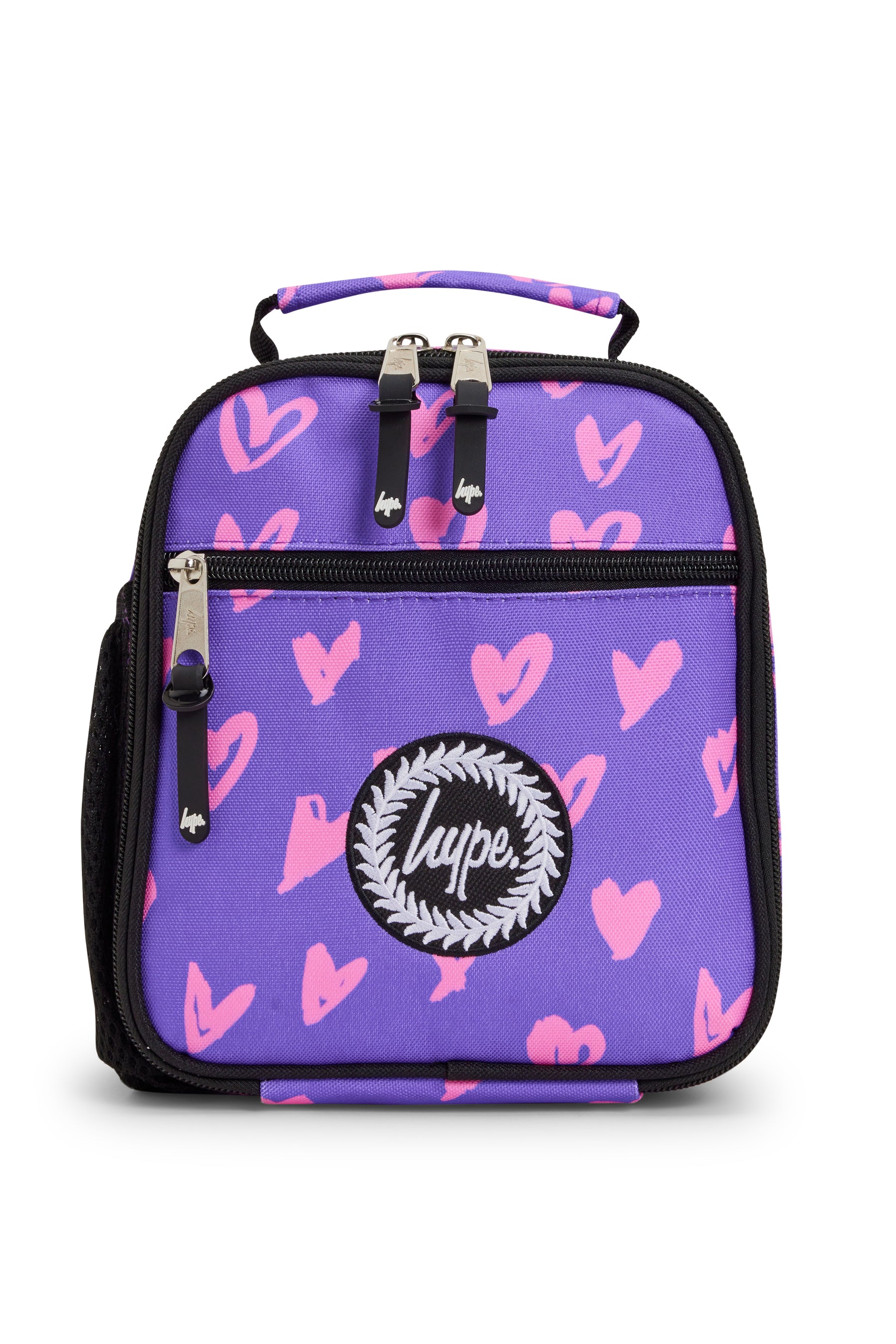 PURPLE / PINK SCRIBBLE HEART  LUNCH BAG