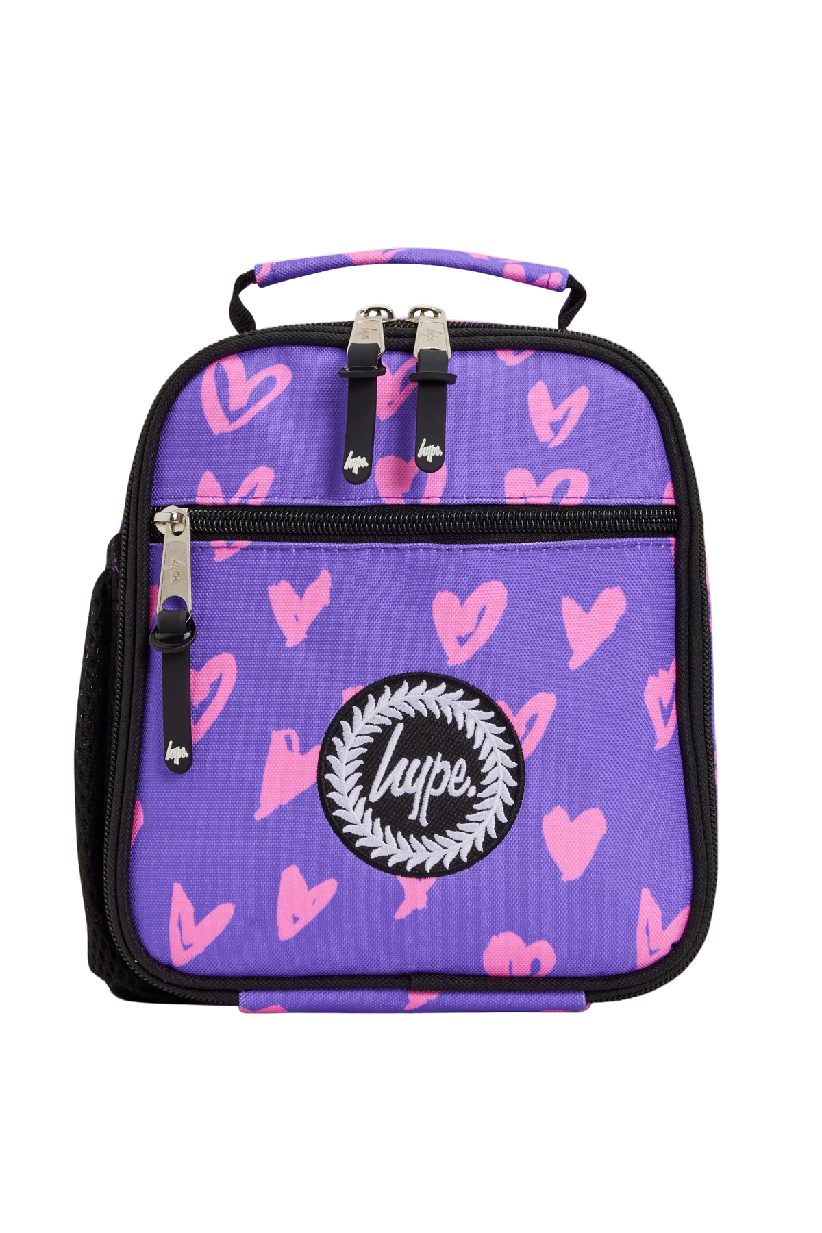 Lunch Bag Insulated Purple & Pink Scribble Heart