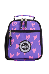 Lunch Bag Insulated Purple & Pink Scribble Heart