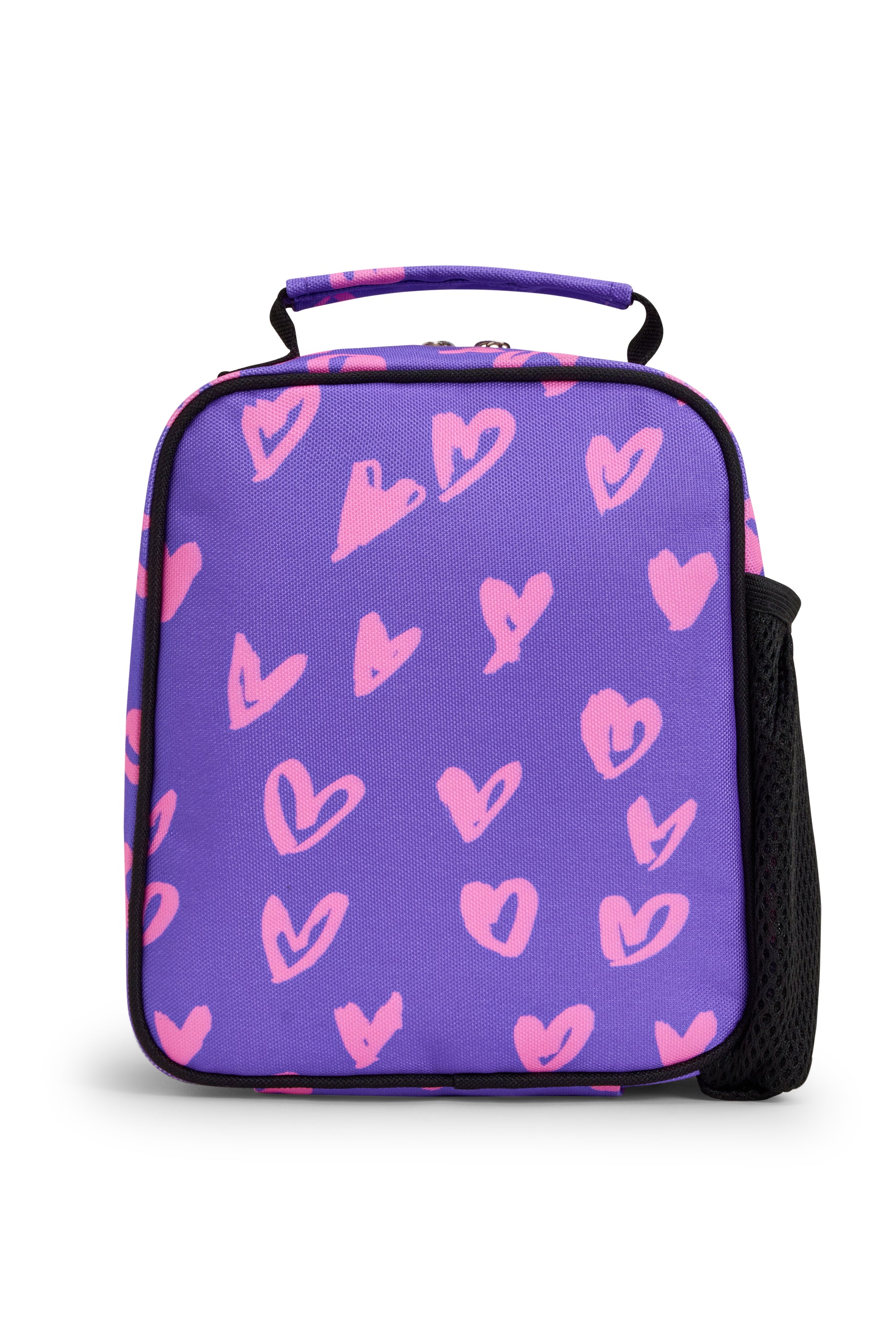 PURPLE / PINK SCRIBBLE HEART  LUNCH BAG