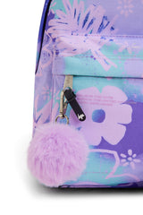 Hype Purple Floral Doodle backpack — dimensions and size reference for school use