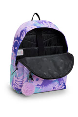 Hype Purple Floral Doodle backpack — additional view, trendy school accessory UAE