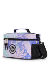 Hype Purple Floral Doodle insulated lunch bag front view — vibrant print and durable build