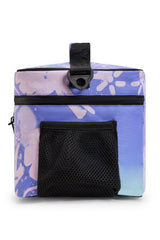 Hype Purple Floral Doodle insulated lunch bag — open showing insulated interior and compartments