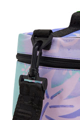 Hype Purple Floral Doodle insulated lunch bag lifestyle shot — school-ready and on-trend