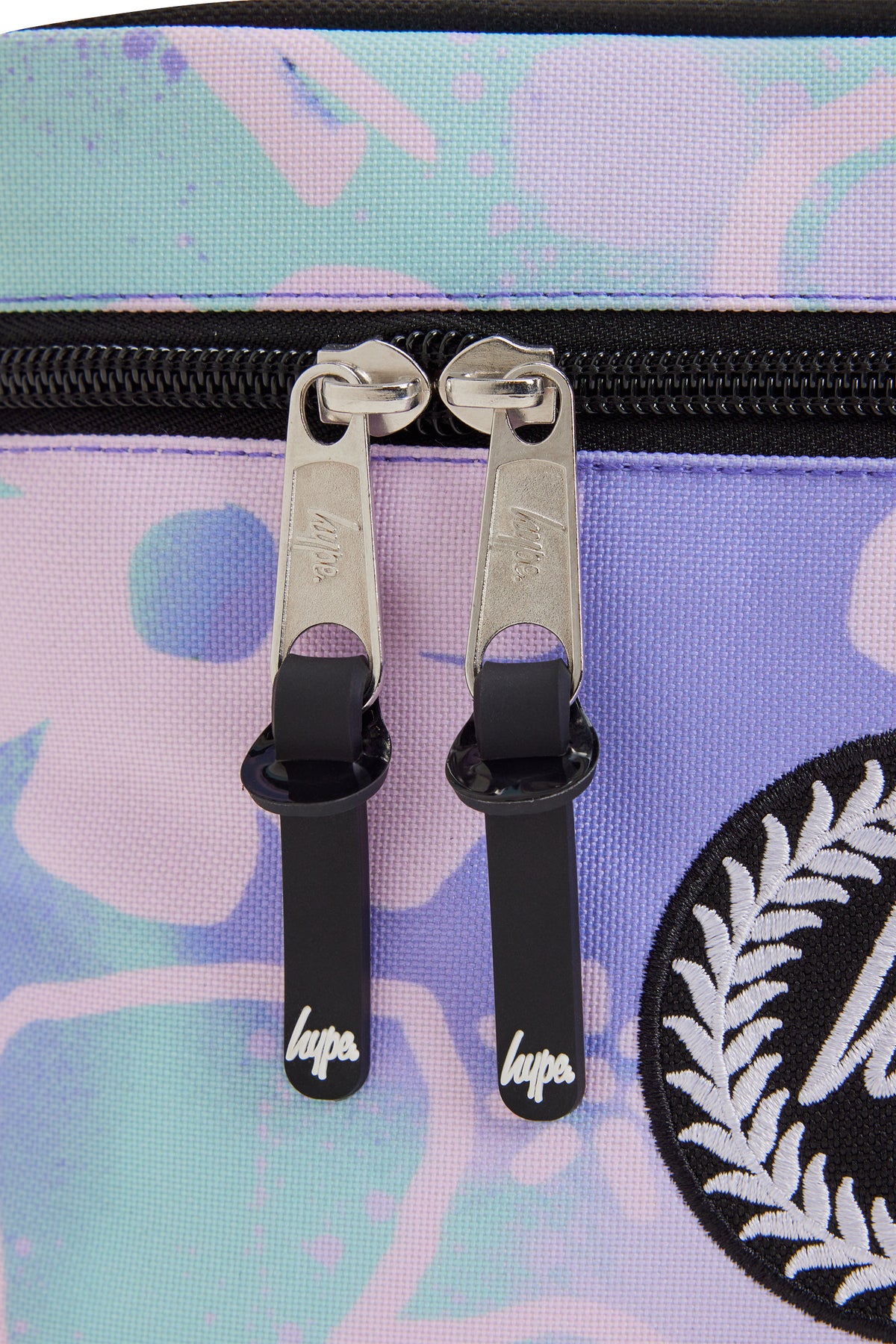Hype Purple Floral Doodle insulated lunch bag — bold colour and print from every angle