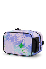 Hype Purple Floral Doodle insulated lunch bag — colour and design detail from above