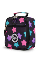 Hype Black Star Glow insulated lunch bag front view — vibrant print and durable build