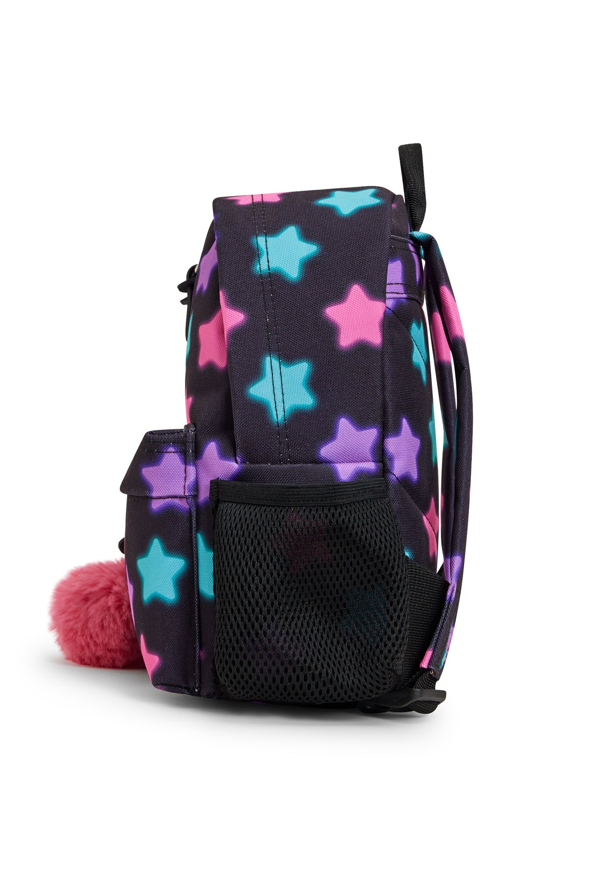 Hype Black Star Glow mini backpack — detail view of print and material quality
