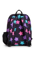 Hype Black Star Glow mini backpack — close-up of logo and design details