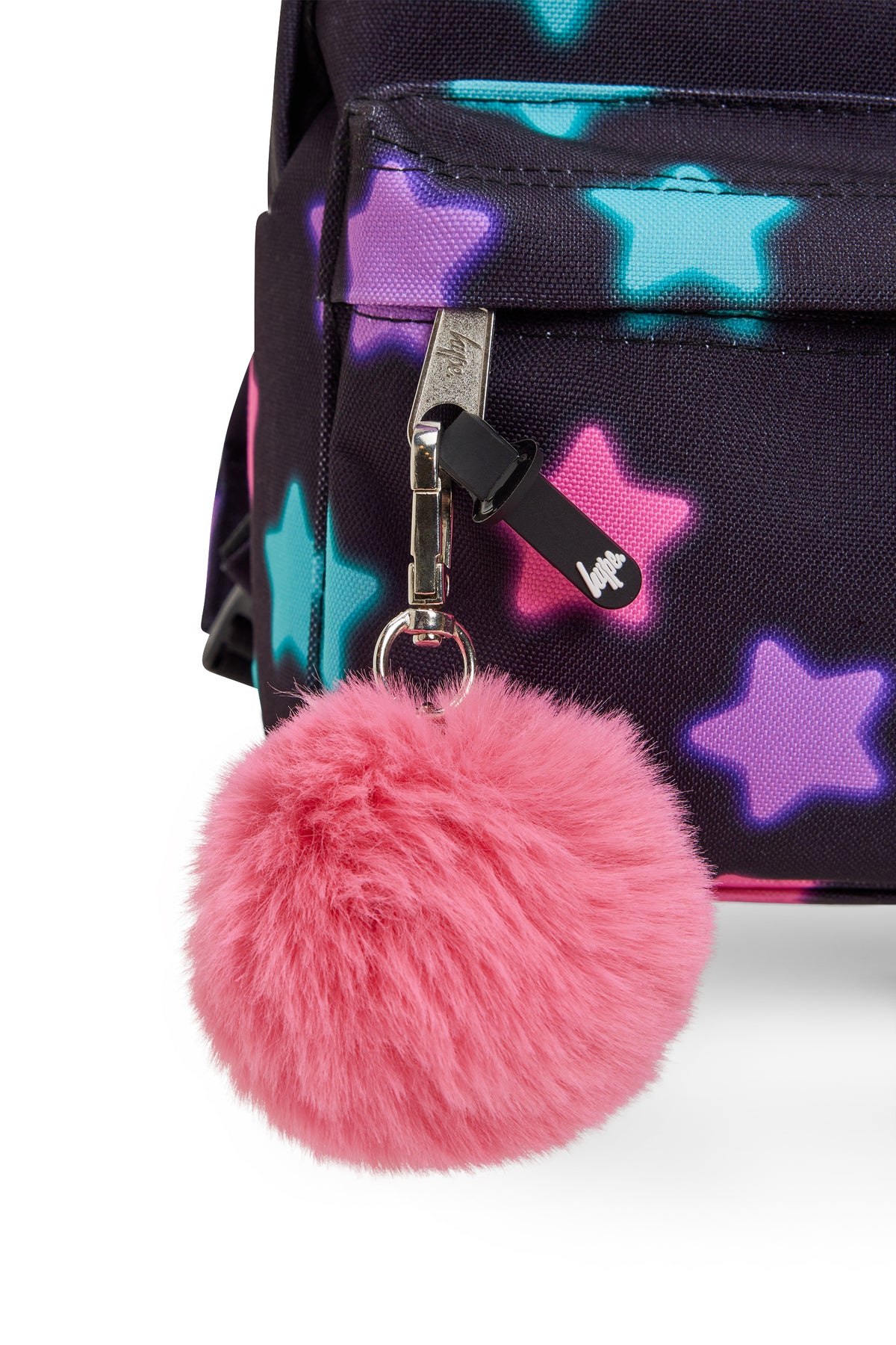 Hype Black Star Glow mini backpack — bold colour and print from every angle