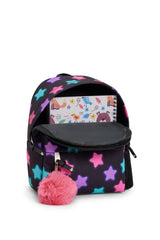 Hype Black Star Glow mini backpack — colour and design detail from above