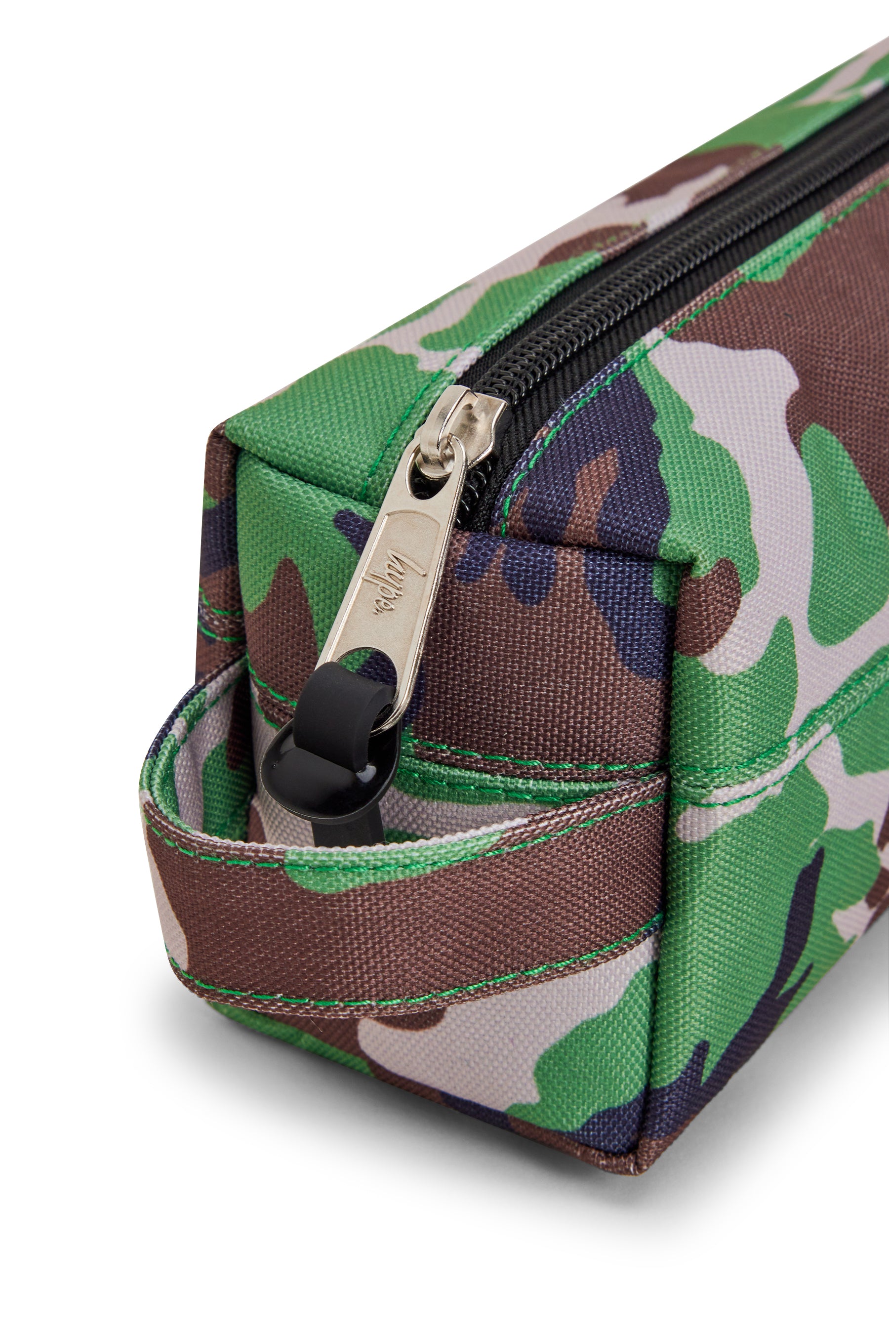 Hype Camo Crest pencil case lifestyle shot — school-ready and on-trend