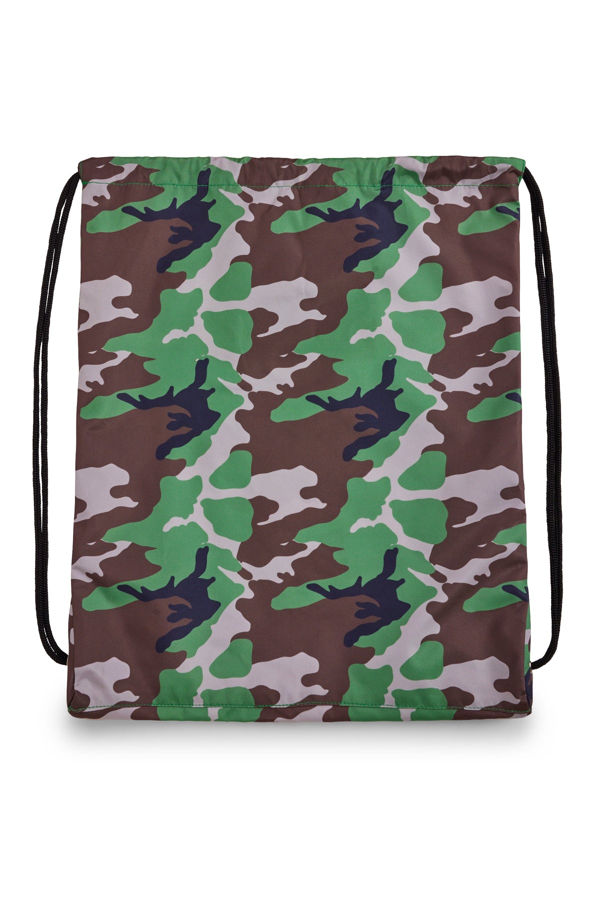 Hype Camo Crest drawstring bag front view — vibrant print and durable build