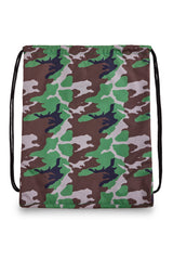 Hype Camo Crest drawstring bag front view — vibrant print and durable build