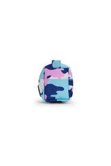 Hype Pink & Blue Evie Camo pencil case open — spacious interior for school stationery