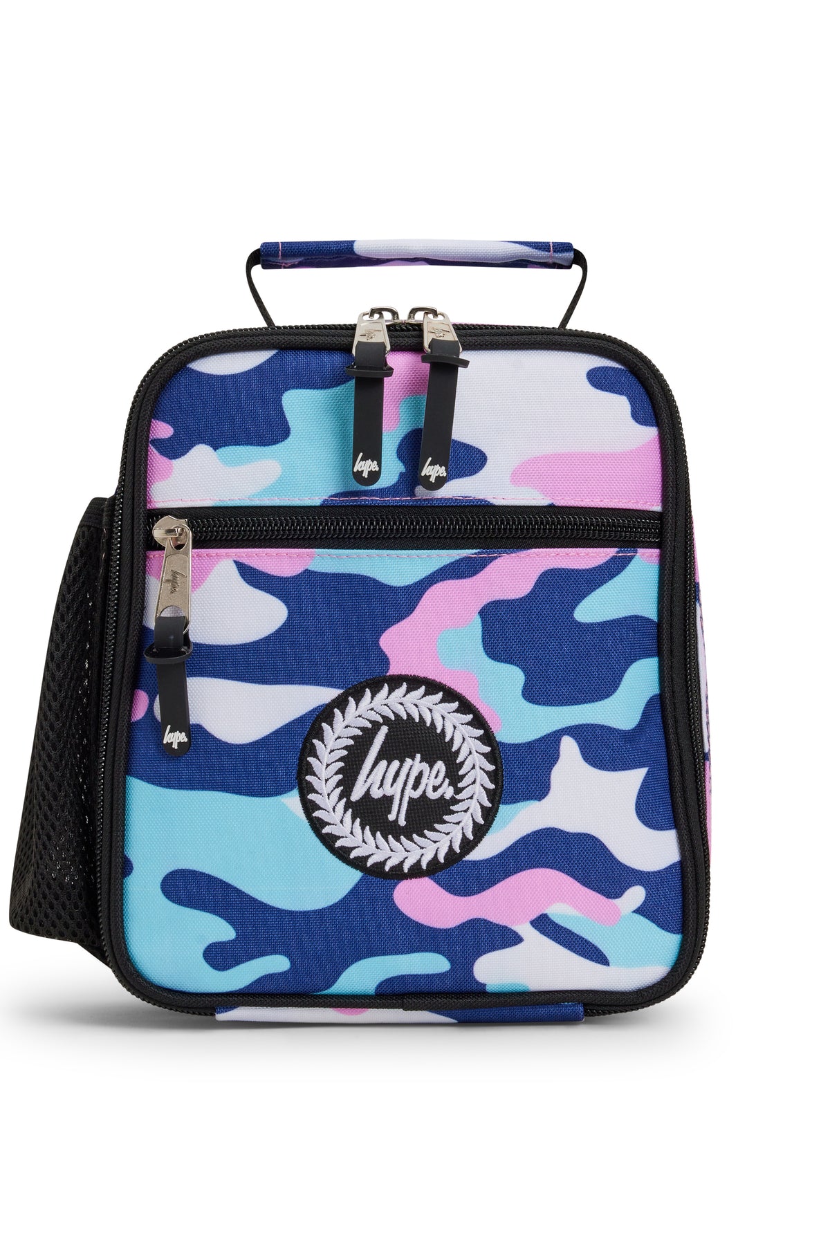 Hype Pink & Blue Evie Camo insulated lunch bag — bold design for school in UAE