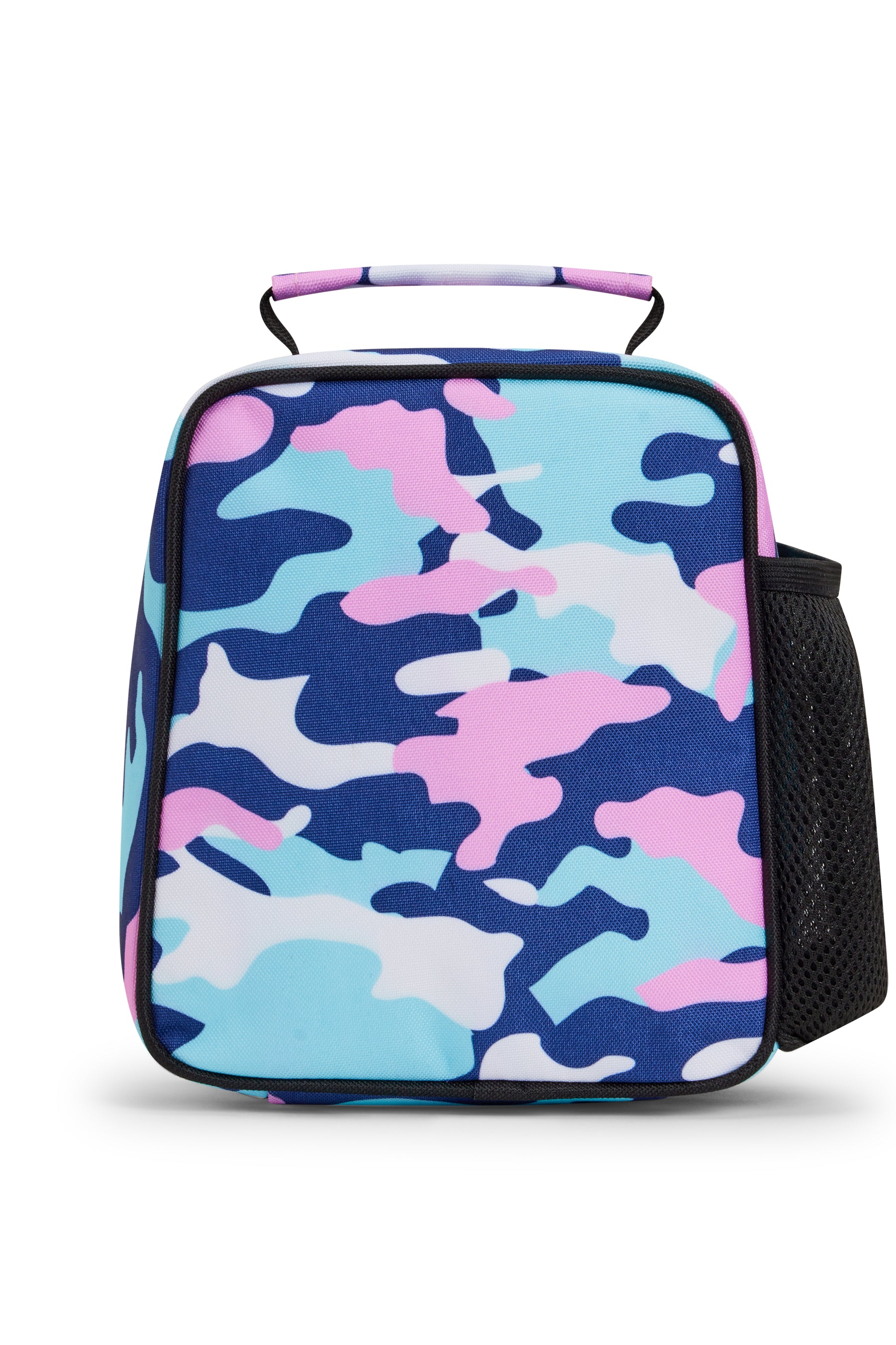 PINK / BLUE EVIE CAMO  LUNCH BAG