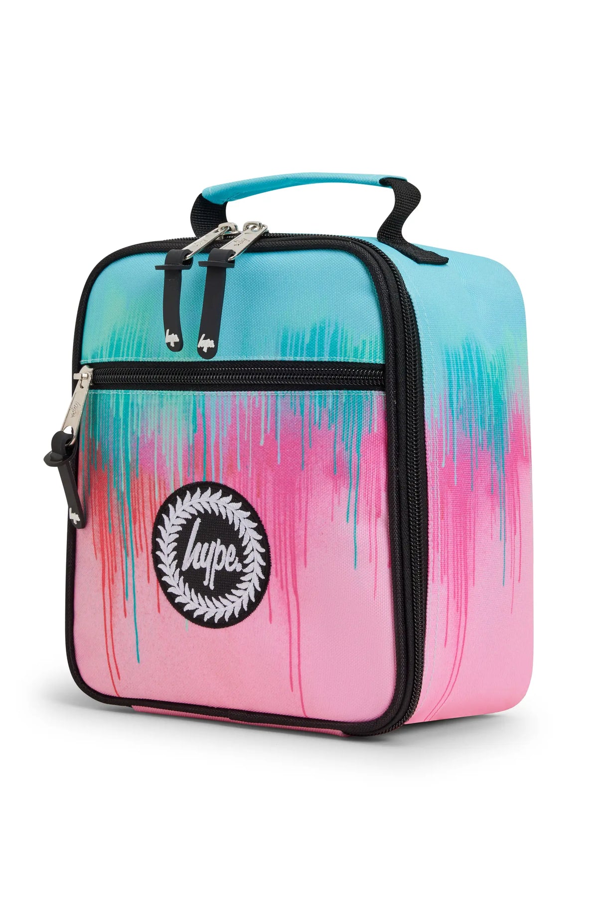 Lunch Bag Insulated Pink & Teal Pastel Drips