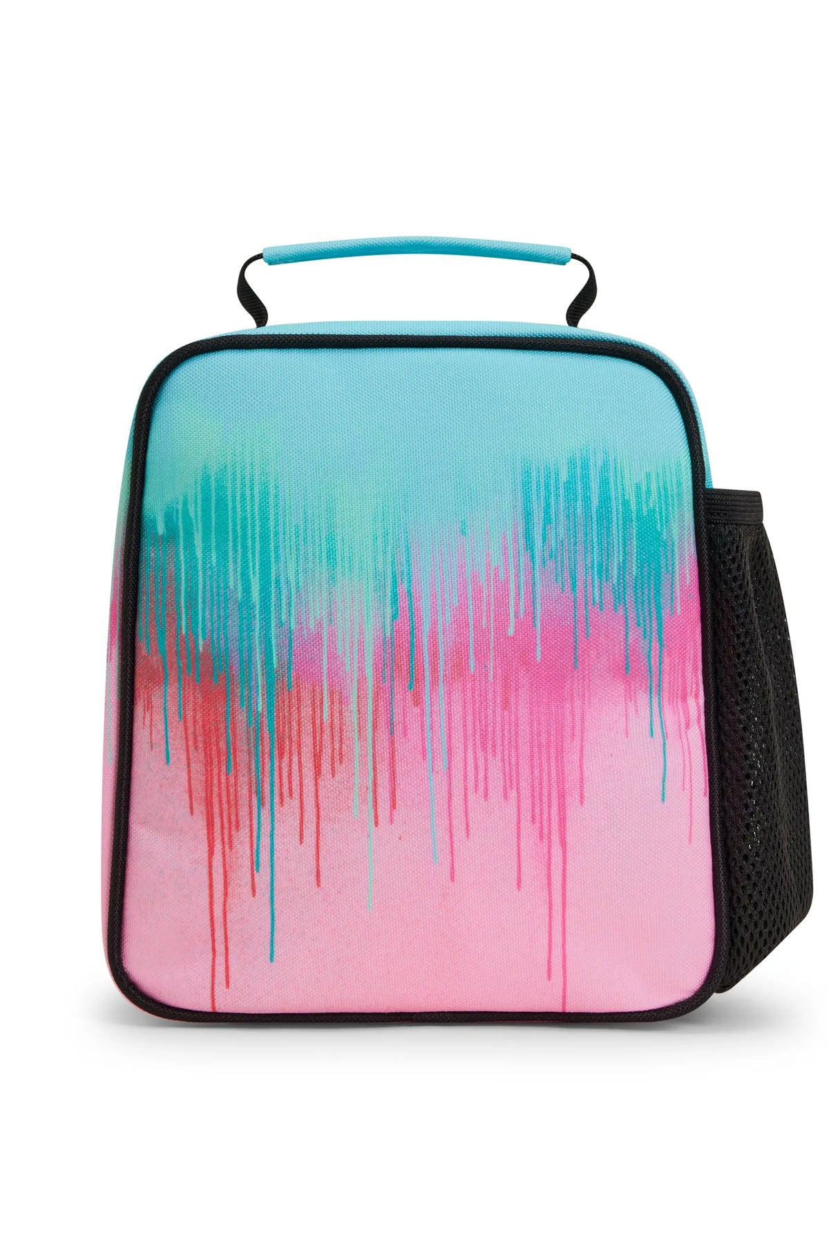 Lunch Bag Insulated Pink & Teal Pastel Drips