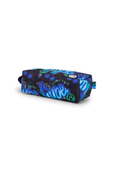 Hype Blue & Green Electric Smile pencil case — colour and design detail from above