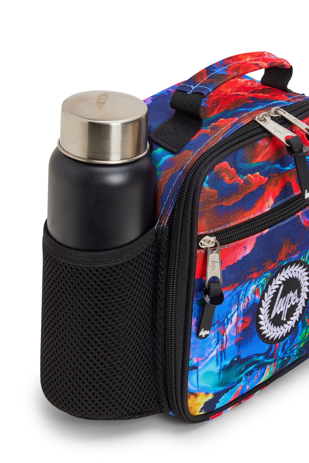 Hype Dream Splash insulated lunch bag lifestyle shot — school-ready and on-trend