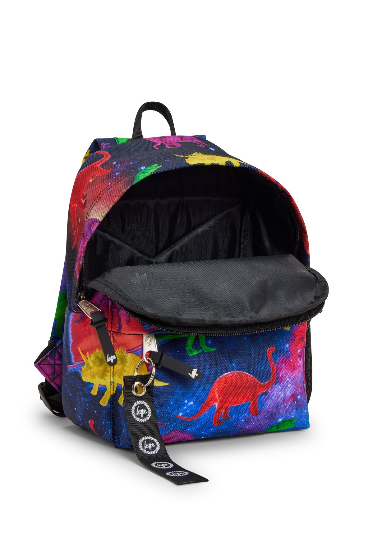 Hype Space Dinosaurs mini backpack — colour and design detail from above