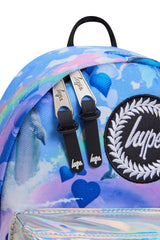 Hype Rainbow Dolphins mini backpack — bold colour and print from every angle