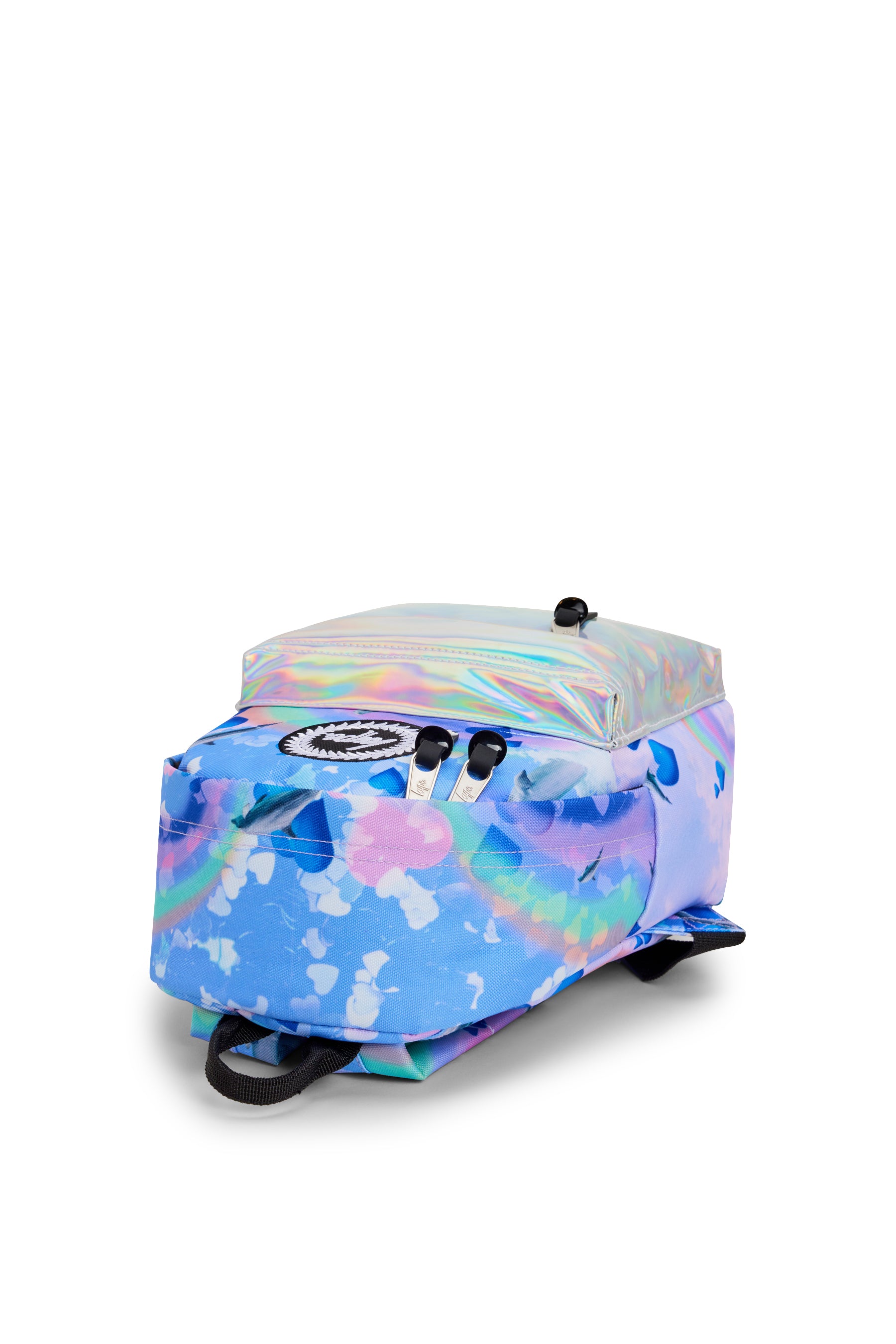 MULTI COLOURED HOLO RAINBOW DOLPHINS ICONIC MINI BACKPACK