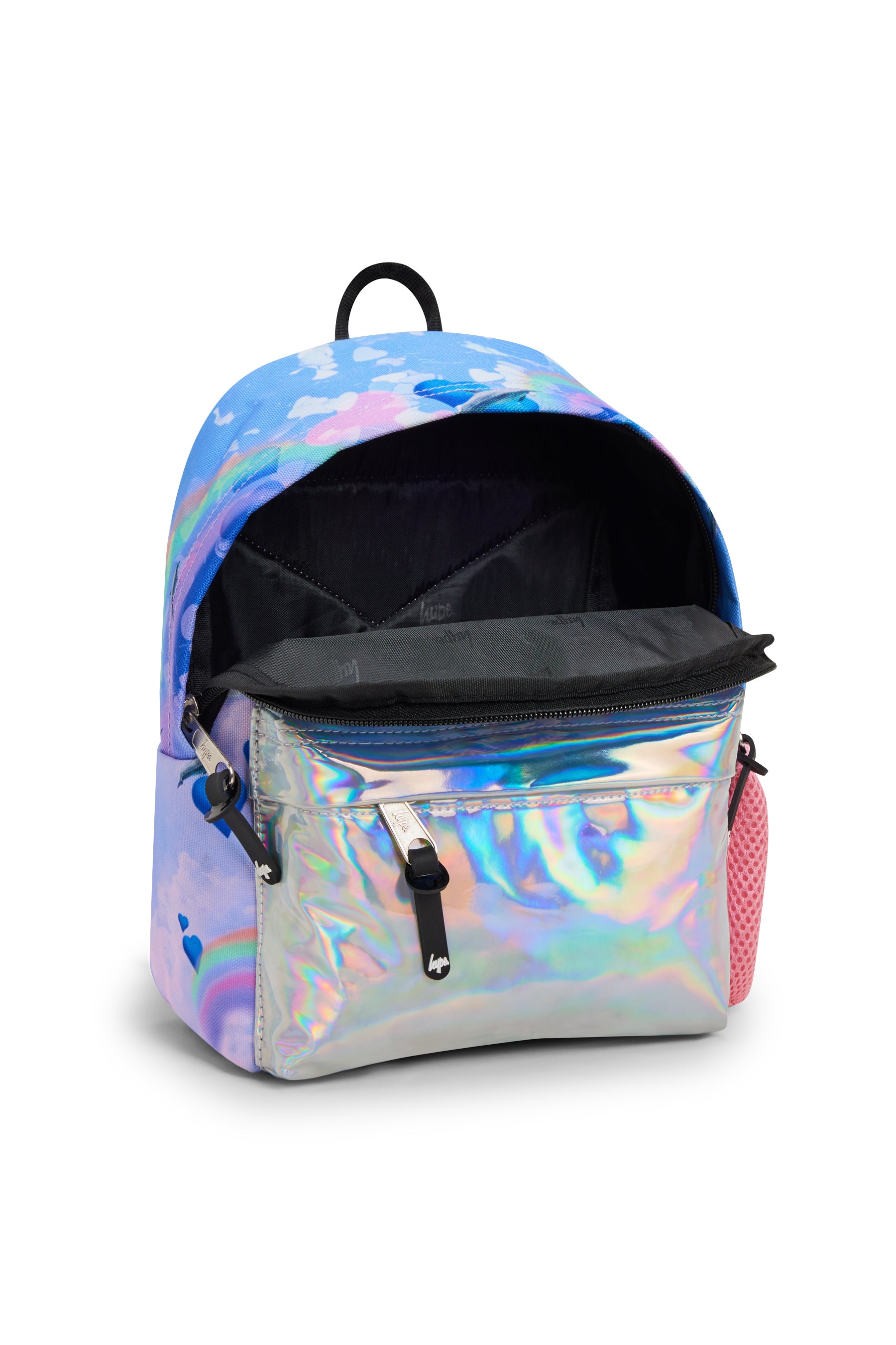 MULTI COLOURED HOLO RAINBOW DOLPHINS ICONIC MINI BACKPACK