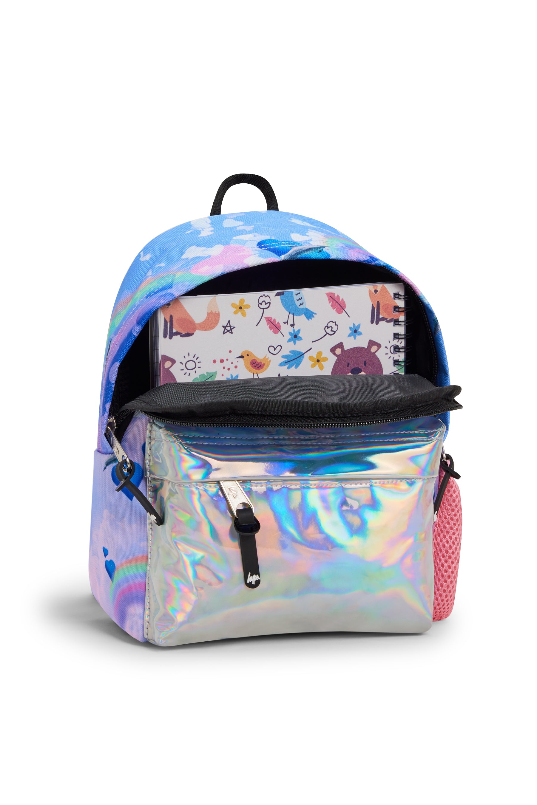 MULTI COLOURED HOLO RAINBOW DOLPHINS ICONIC MINI BACKPACK