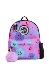 Mini Backpack Purple Happy Flowers