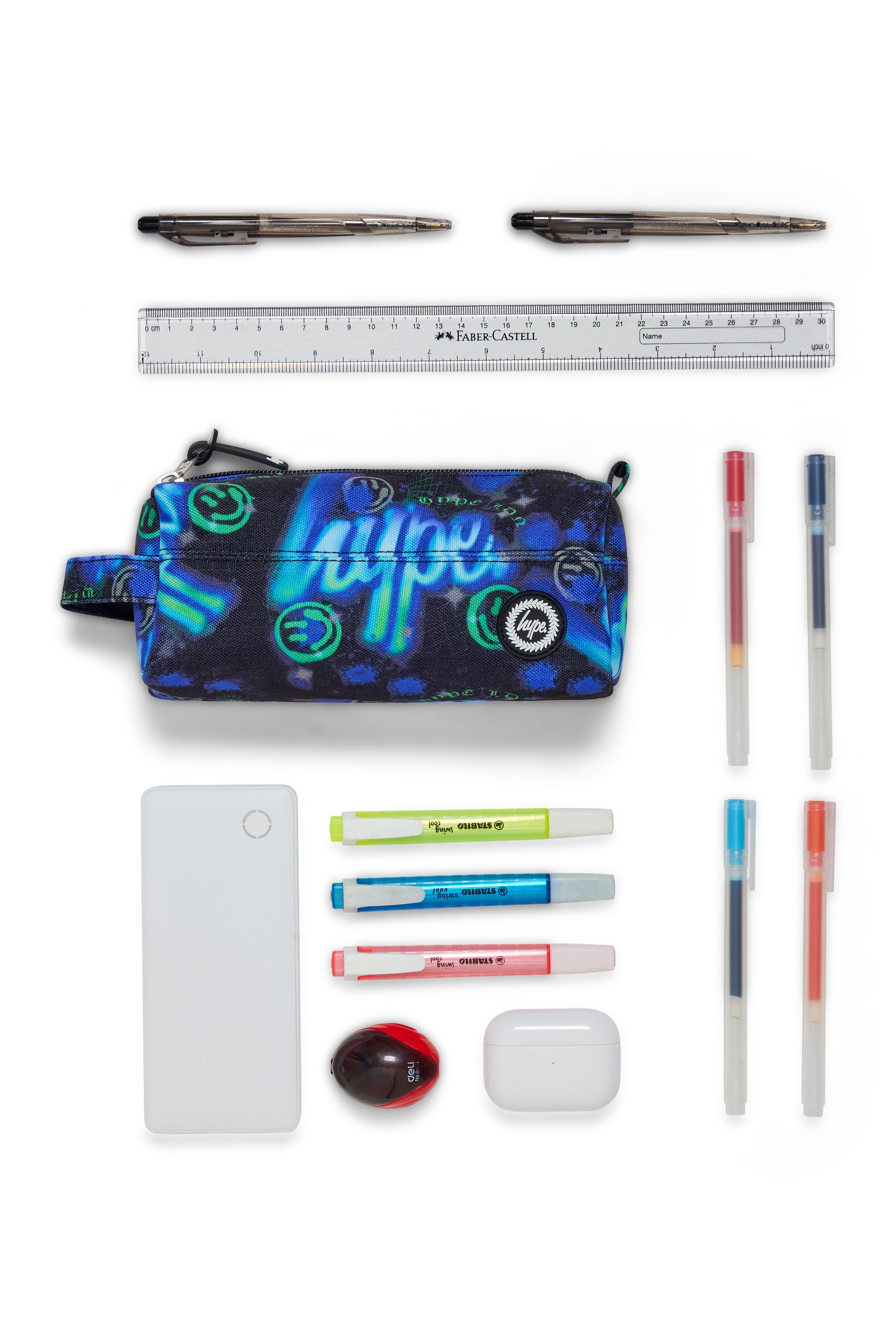 Pencil Case Classic Blue & Green Electric Smile