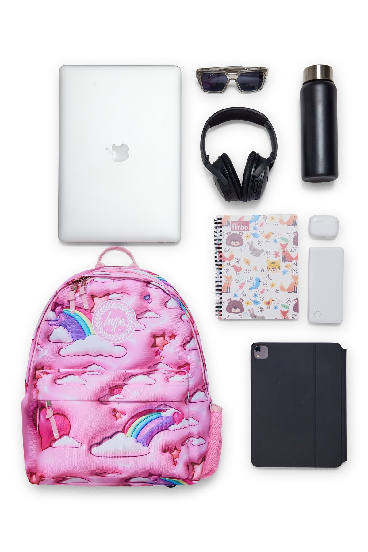 Hype Pink 3D Clouds backpack — additional view, trendy school accessory UAE