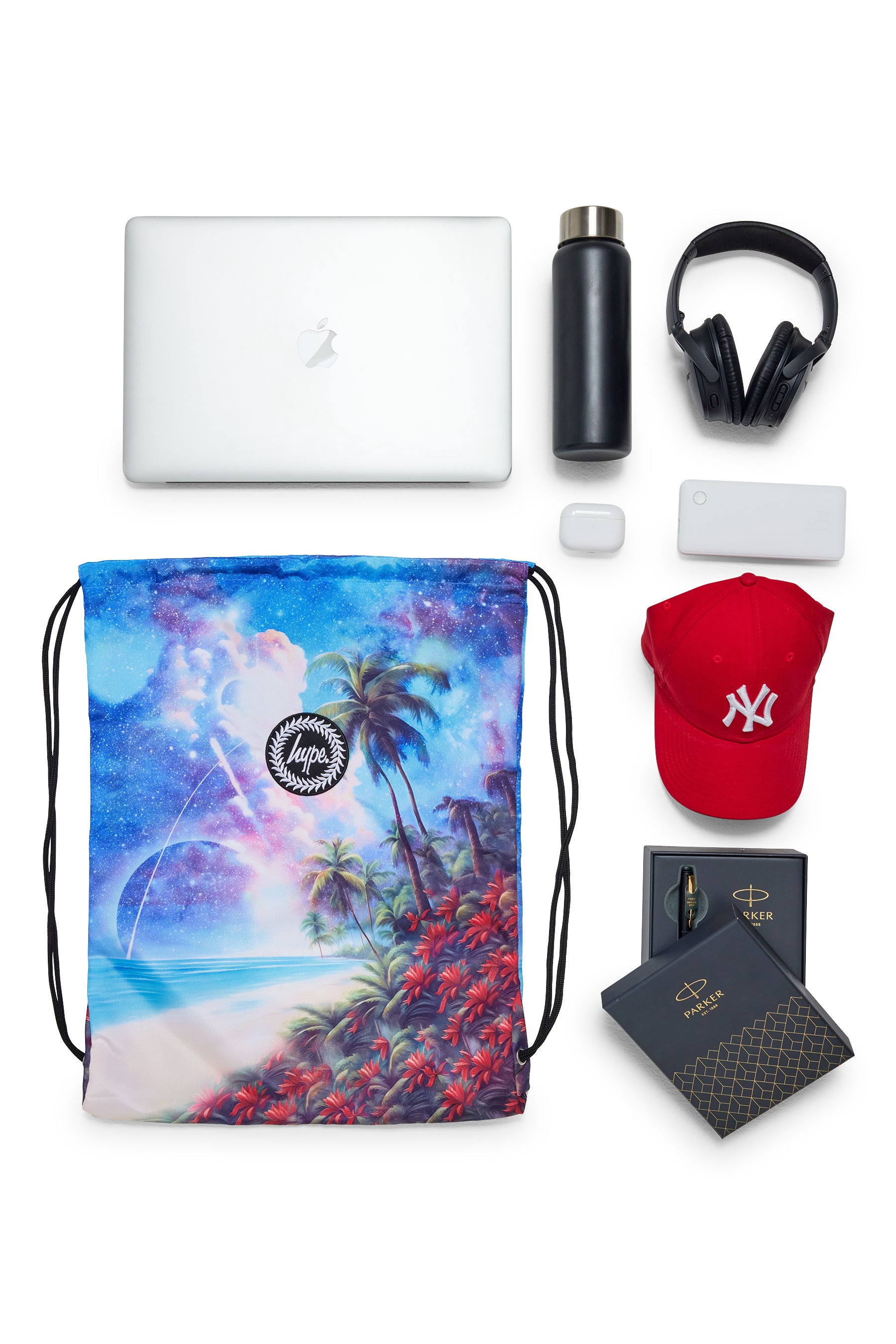 Hype Tropic Space drawstring bag — durable materials built for daily school life