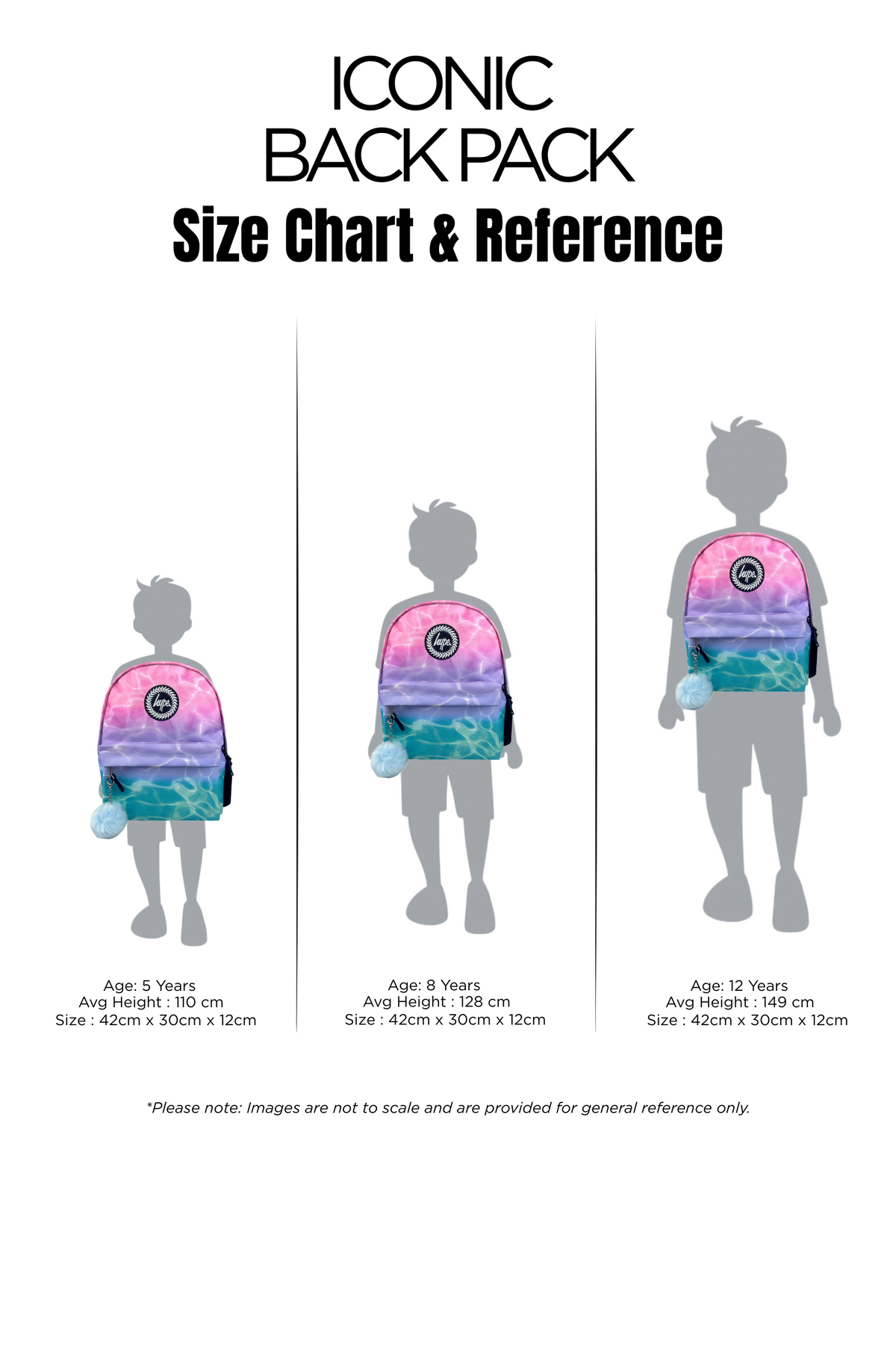 Hype Pastel Pool backpack interior — main compartment and front pocket detail