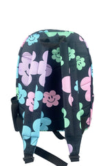 Backpack Iconic Black Happy Flowers