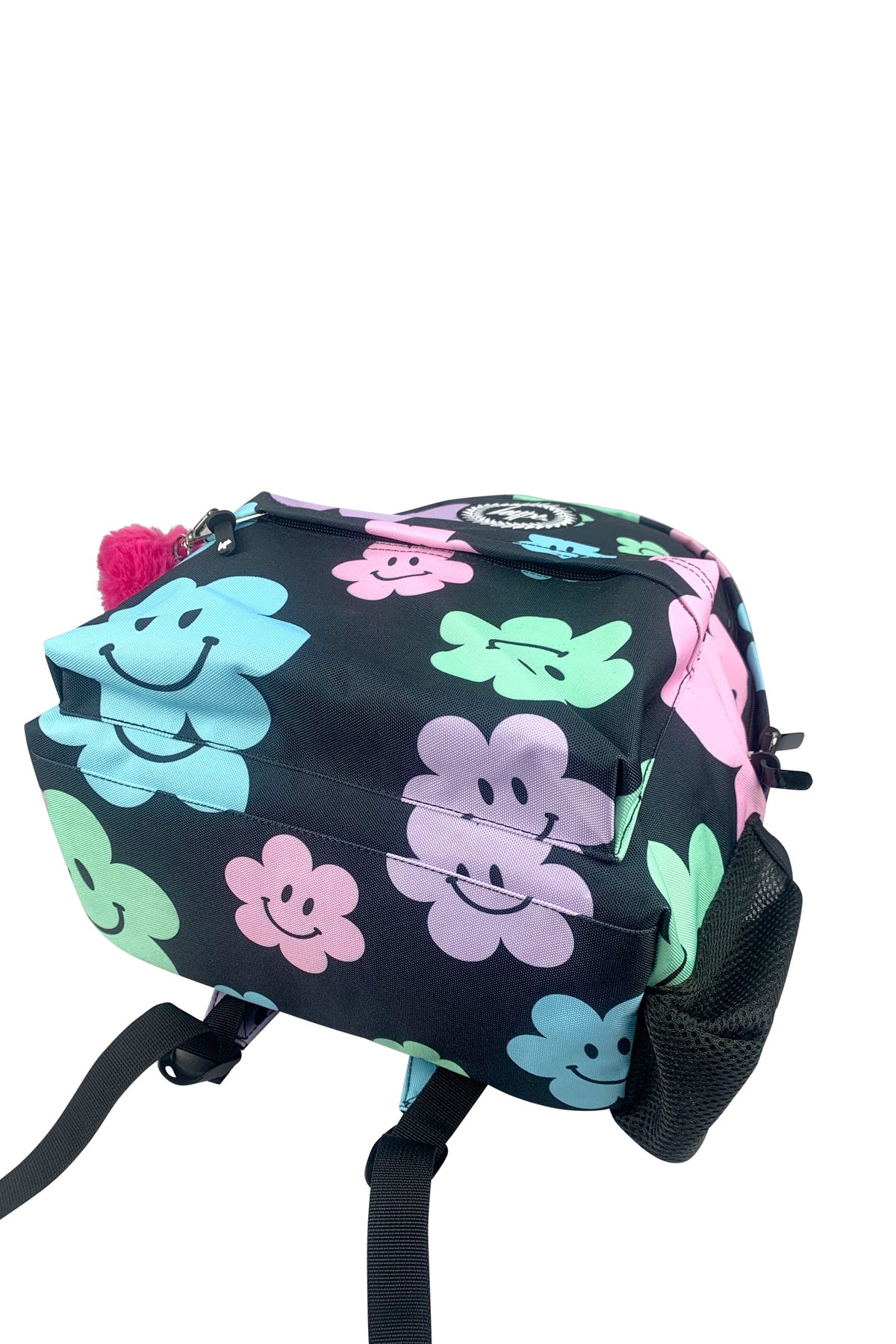 Backpack Iconic Black Happy Flowers