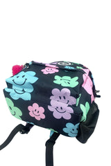 Backpack Iconic Black Happy Flowers