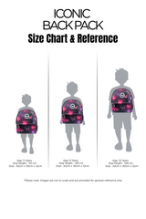 Hype Pink & Purple Glow Butterfly backpack interior — main compartment and front pocket detail
