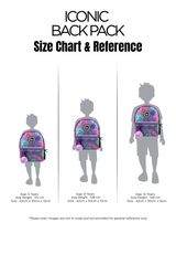 Hype Purple Happy Flowers backpack interior — main compartment and front pocket detail