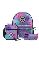 Hype Purple Happy Flowers girls' school bag set — bold design for school in UAE