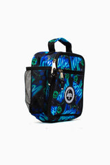 Hype Blue & Green Electric Smile insulated lunch bag front view — vibrant print and durable build