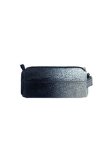 Hype Black & White Speckle Fade pencil case — close-up of logo and design details
