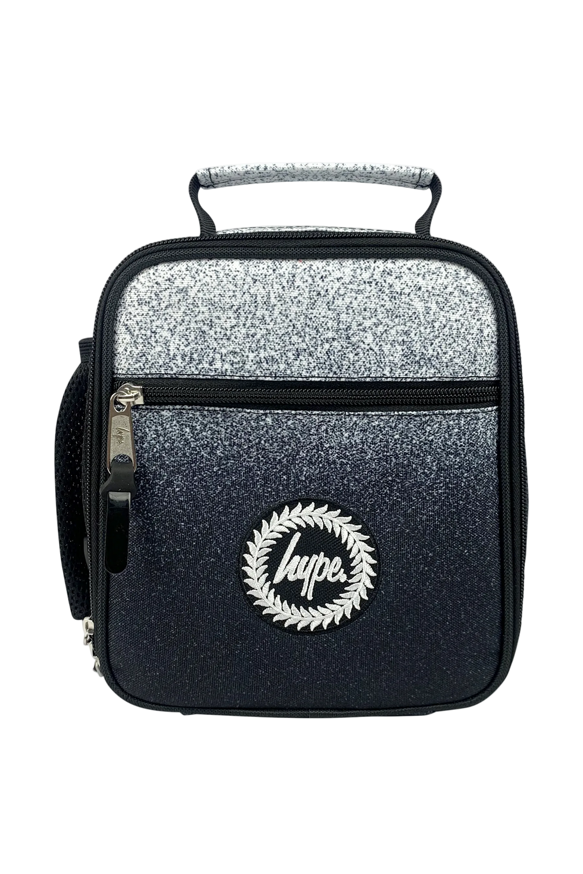 Lunch Bag Insulated Black & White Speckle Fade
